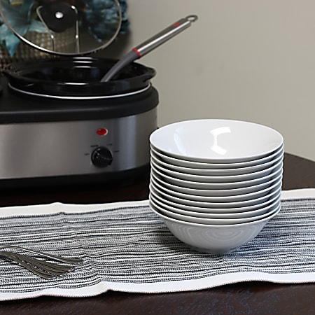 Gibson Home Noble Court 12 Piece Fine Ceramic Bowls 7 White