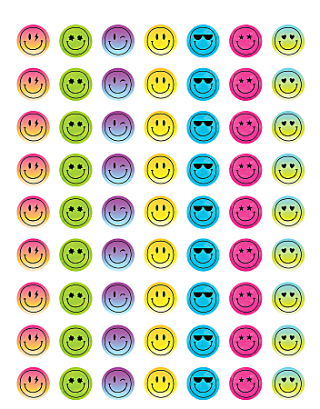 Teacher Created Resources Mini Stickers, Brights 4Ever Smiley Faces, Pack Of 378 Stickers