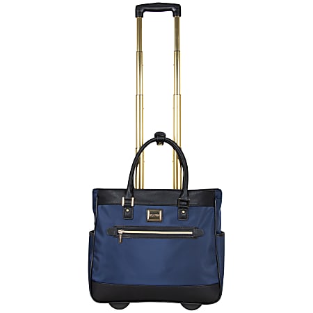 Kenneth Cole Reaction Wheeled Tote With 17 Laptop Pocket Navy