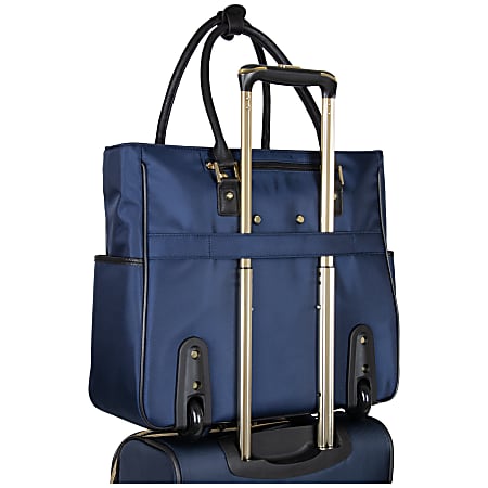 Kenneth Cole Reaction Wheeled Tote With 17 Laptop Pocket Navy Office Depot