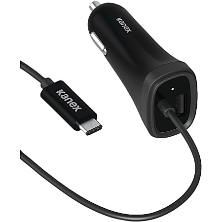 Kanex USB-C Car Charger, Black, KAN1811052BK4F
