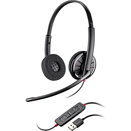 Plantronics Blackwire C320-M Headset - Stereo - USB - Wired - Over-the-head - Binaural - Supra-aural - Noise Cancelling Microphone