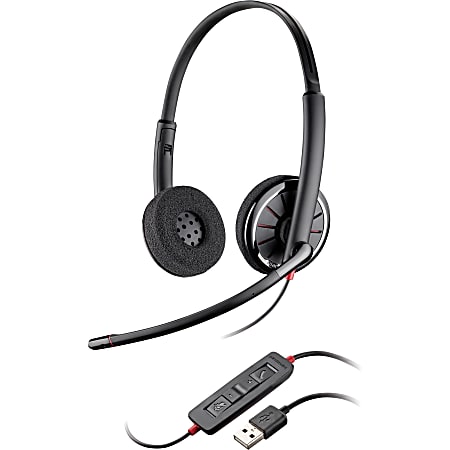 Plantronics Blackwire C320 Headset - Stereo - USB - Wired - Over-the-head - Binaural - Supra-aural - Noise Cancelling Microphone