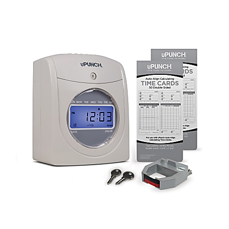 uPunch Calculating Starter Time Clock Set, 50 Employees, 11.25"H x 7"W x 10.25"D, HN2500