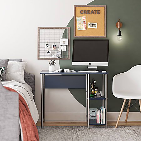 Ameriwood Home Garrett Metal 36 W Student Desk Blue Office Depot