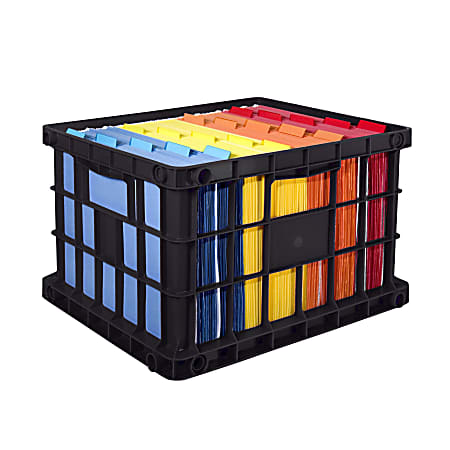 Office Depot Brand LetterLegal File Crate Medium Size Black