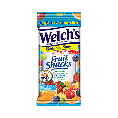 Welch's Reduced-Sugar Mixed Fruit Snacks, Pack Of 144