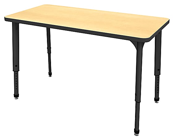 Marco Group™ Apex™ Series Rectangle Adjustable Table, 30"H x 48"W x 24"D, Maple/Black