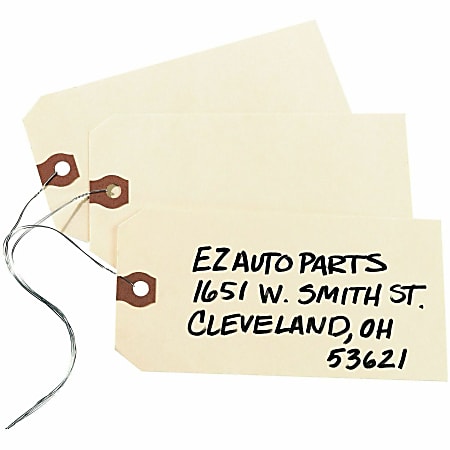 Avery Manila "G" Shipping Tags - 5.25" Length x 2.62" Width - Rectangular - Wire Fastener - 1000 / Box - Manila