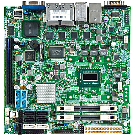 Supermicro X9SPV-LN4F Server Motherboard - Intel Chipset - Mini ITX - Intel Core i7 i7-3555LE - 16 GB DDR3 SDRAM Maximum RAM - DDR3-1333/PC3-10600, DDR3-1066/PC3-8500 - SoDIMM - 2 x Memory Slots - Gigabit Ethernet - 6 x SATA Interfaces