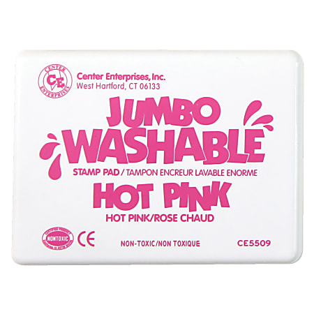 Center Enterprise Jumbo Washable Unscented Stamp Pads, 6 1/4" x 4", Hot Pink, Pack Of 2
