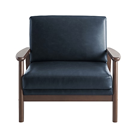 Lifestyle Solutions Anaheim Faux Leather Accent Guest Chair, Navy