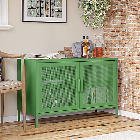 Novogratz Channing 40 W 2 Door Storage Cabinet Kelly Green