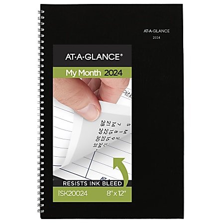 2023-2025 AT-A-GLANCE® DayMinder 14-Month Monthly Planner, 8" x 12", Black, December 2023 To January 2025, SK200