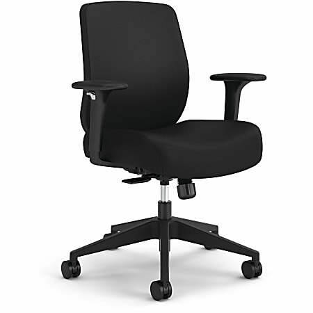 HON Altern Task Chair - Fabric, Foam Seat Material - Fabric Back Material - Black Frame Color - Mid Back - Black - Armrest - 1 Each