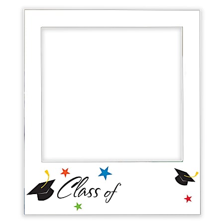 Amscan Graduation Jumbo Selfie Photo Frame, 30" x 35", White