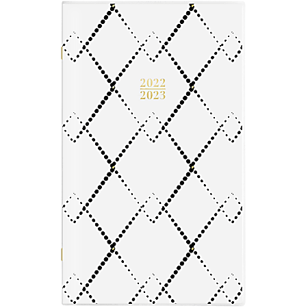 Cambridge® 2-Year Mackenzie Monthly Planner, 3-1/2 x 6, Black/White, January 2022 To December 2023, 1574-021