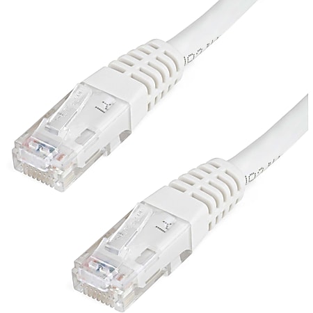 StarTech.com 100ft CAT6 Ethernet Cable - White Molded Gigabit CAT 6 Wire - 100W PoE RJ45 UTP 650MHz - Category 6 Network Patch Cord UL/TIA - 100ft White CAT6 up to 160ft - 650MHz - 100W PoE