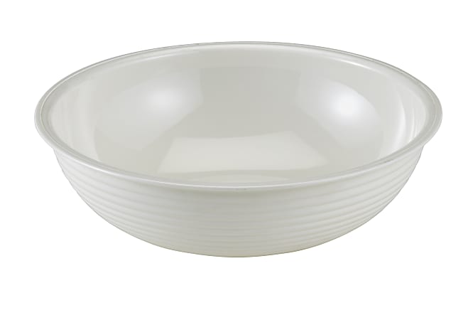 Cambro Camwear Round Ribbed Bowls, 8", White, Set Of 12 Bowls