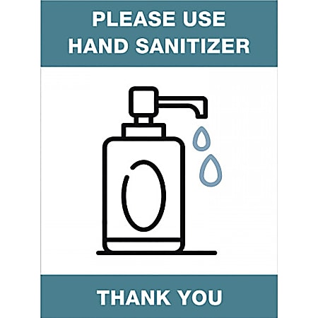 Lorell® Please Use Hand Sanitizer Sign, 6" x 8", Green