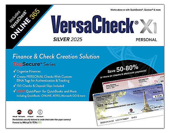 VersaCheck X1 Silver + VersaCheck ONLINE Silver Bundle, 2025, 1-Year Subscription, PC, Product Key/Download
