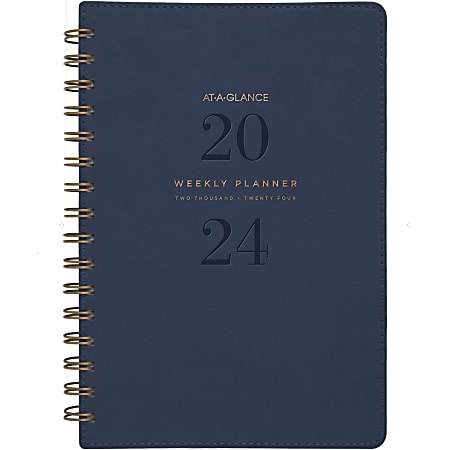 2024-2025 AT-A-GLANCE® Signature Collection Weekly/Monthly Planner, 5-1/2" x 8-1/2", Navy, January 2024 To January 2025, YP20020