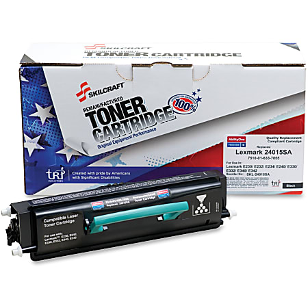 SKILCRAFT Remanufactured Toner Cartridge - Alternative for Lexmark (24035SA) - Black - Laser - Standard Yield - 2500 Pages - 1 Each