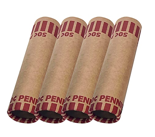 Office Depot® Brand Preformed Tubular Coin Wrappers, Penny, Pack Of 48