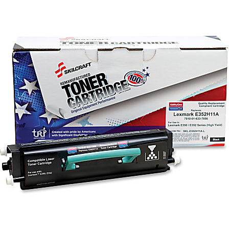 SKILCRAFT Remanufactured Lexmark E350 Toner Cartridge - Laser - High Yield - 9000 Pages - 1 Each