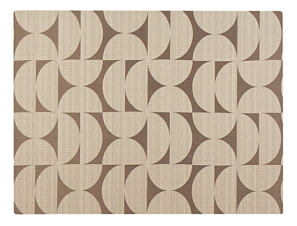 Realspace Designer Chair Mat 36 x 48 Beige Brown Semi Circles