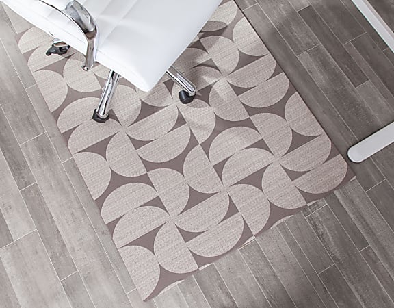 Realspace Designer Chair Mat 36 x 48 Beige Brown Semi Circles ODP Business Solutions