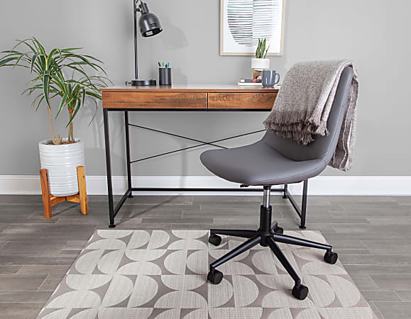 Realspace Designer Chair Mat 36 x 48 Beige Brown Semi Circles