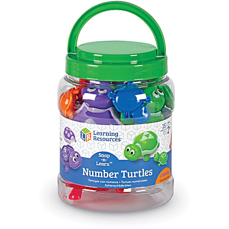 Learning Resources Snap-n-Learn Number Turtles - Skill Learning: Shape, Color, Number, Matching, One-to-One Correspondence, Counting, Motor Skills, Motor Planning, Visual - 2 Year & Up