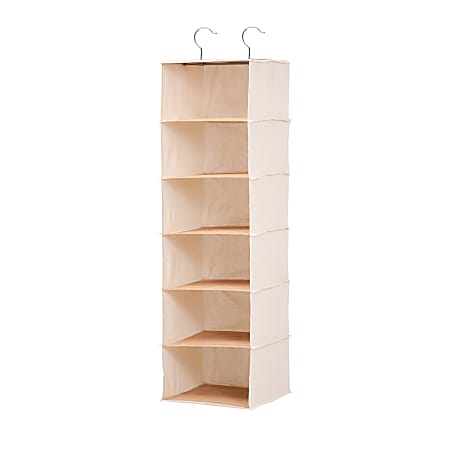 Honey-Can-Do Hanging Vertical Canvas Closet Organizer, 6 Shelves,