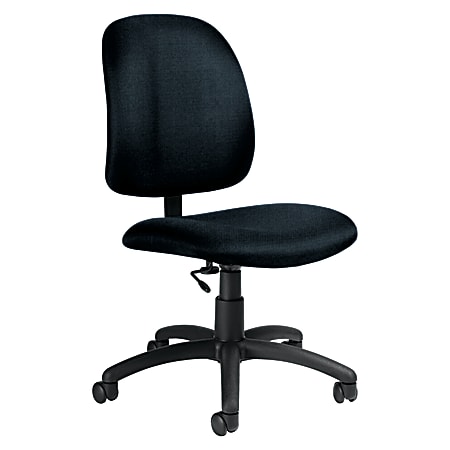 Global® Goal™ Armless Task Chair, 39"H x 20 1/2"W x 24 1/2"D, Blue/Black