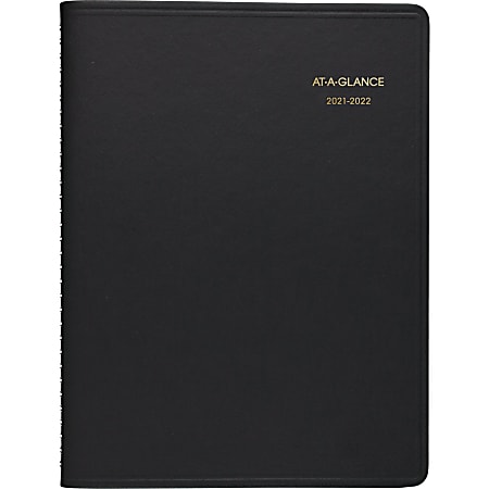 AT-A-GLANCE® 14-Month Academic Weekly Appointment Planner, 8-1/4" x 11", Black, July 2021 To August 2022, 709570522