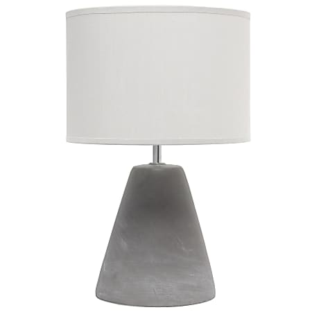 Simple Designs Pinnacle Concrete Table Lamp, 14-1/4"H, Gray Shade/Gray Base
