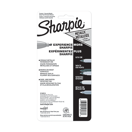 Sharpie Metallic Chisel Permanent Marker, PK6 2089634