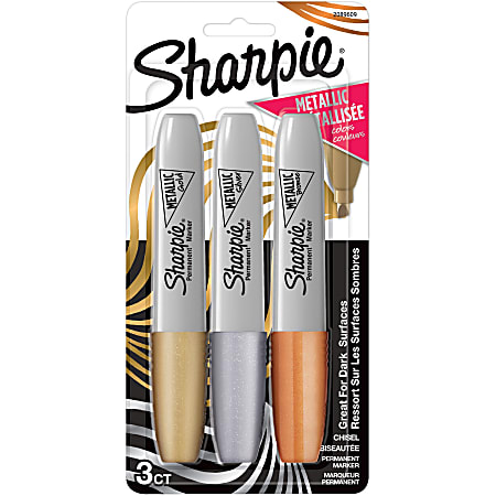 Sharpie Metallic Permanent Marker, Medium Chisel Tip, Silver, Dozen