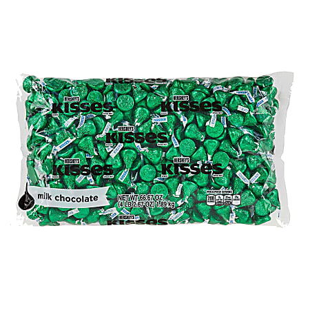 Hershey&#x27;s® Kisses Milk Chocolates, 66 Oz Bag, Green