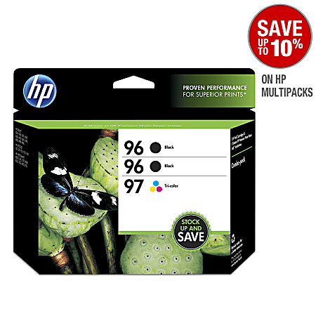 HP 96/96/97, Black/Tricolor Original Ink Cartridges (CD942FN), Pack Of 3