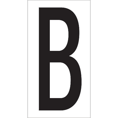 Partners Brand Vinyl Warehouse Labels, DL9310B, Letter B, 3 1/2", Black/White, Case Of 50