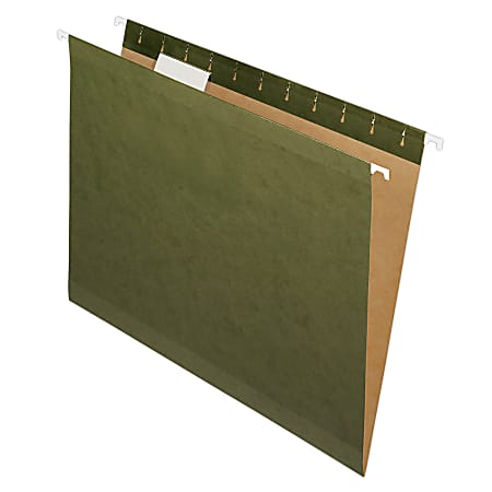 Pendaflex® Premium Reinforced Hanging File Folders With Tabs, Letter Size, Standard Green, Pack Of 25 Folders