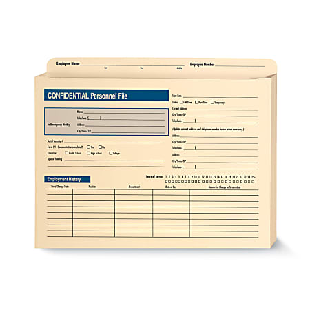 ComplyRight Expandable Confidential Personnel Files, 12&quot; x 9