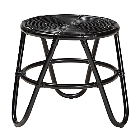 bali & pari Pertessa Rattan End Table, 17-3/4"H x 17-3/4"W x 20-1/8"D, Black