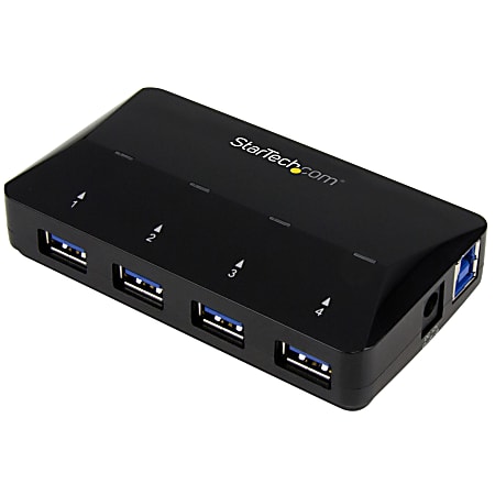 StarTech.com 4-Port USB 3.0 Hub plus Dedicated Charging Port - 1x 2.4A Port - Desktop USB Hub and Fas - ST53004U1C