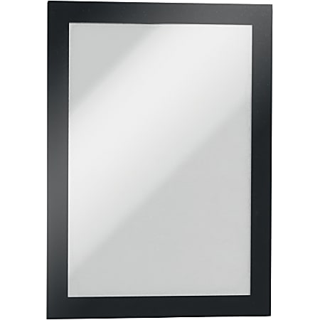 DURABLE® DURAFRAME® Self-Adhesive Magnetic Half-Letter Sign Holder - 6.5" x 9.5" Frame Size - Rectangle - Horizontal or Vertical - Self-adhesive, Magnetic - 2 / Pack - Black