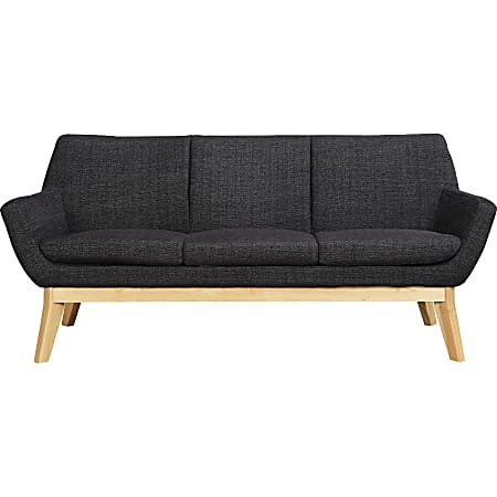 Lorell Quintessence Upholstered Sofa With Lumbar Support BlackNatural -  Office Depot