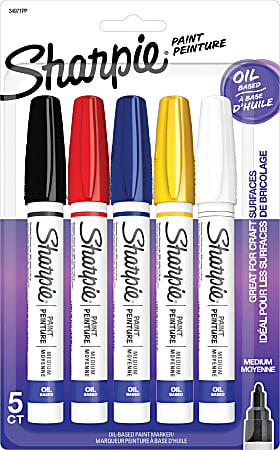 Sharpie® Paint Markers, Medium Point, Assorted Colors, Pack Of 5 Markers