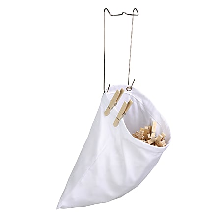 Honey-Can-Do Hanging Clothespin Bags, 11" x 10", White, Pack Of 2